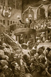 Joseph Chamberlain in der Bingley Hall, Birmingham am 4. November 1903