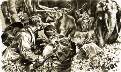 Reise zum Mittelpunkt der Erde. Illustration aus der Serie von Jules Verne