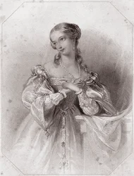 Juliette (Romeo und Julia) - Galerie der Frauen von Shakespeare, Sammlung von fünfundvierzig ernsten Porträts von den ersten Künstlern Londons, bereichert mit kritischen und literarischen Anmerkungen um 1838