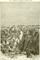 Kimberley: Aussehen der Mine im Jahr 1880