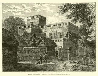 Palast von König Kwoffis, Coomassie, Februar 1874