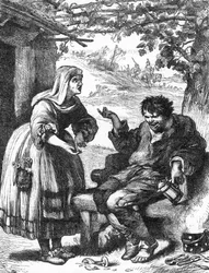 Der Widerspenstigen Zähmung - Illustration in „Werke komplett von William Shakespeare“ 1866 - Die Illustrationen und die allgemeine Form dieser Ausgabe sind von Cassell