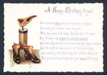 Damenstiefel, Weihnachtskarte