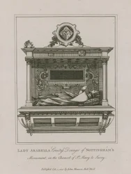 Lady Arabella, Gräfin Witwe von Nottingham, Denkmal in der Kapelle St. Mary le Savoy