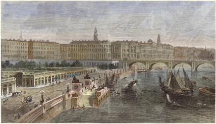 Landungstreppen und Ziergärten zwischen Hungerford und Waterloo Bridges