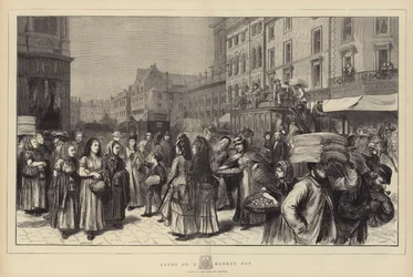 Leeds an einem Markttag (Stich)