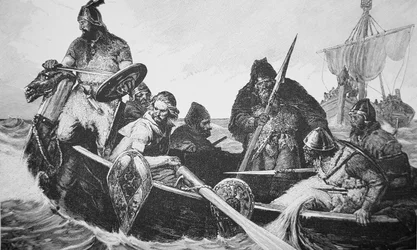 Leif Ericson entdeckt die Küste von Vinland dem Guten, wahrscheinlich Neufundland