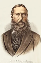 Leopold II., König der Belgier, Illustration aus der Bildausgabe des Lebens und der Entdeckungen von David Livingstone von J. Ewing Richie, veröffentlicht von A. Fullarton & Co., 1876
