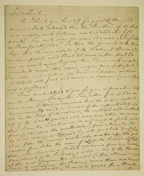 Brief von William Woodfall (1746-1803) an den Schauspieler John Quick (1748-1831) bezüglich der positiven Kritiken von John Henderson im Haymarket