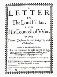 Brief an Lord Fairfax von Gerrard Winstanley im Namen der Diggers auf St. George Hill, Surrey, gedruckt 1649