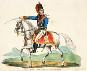 Generalleutnant Der Marquis von Anglesea, veröffentlicht von Richard Evans, graviert von Romney, Illustration aus An Historical Account of the Battle of Waterloo von William Mudford, 1816