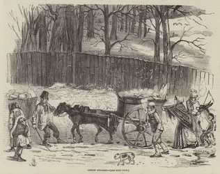 Eiswagen in London (Stich)