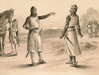 Lord Pembroke und Bruce vor der Schlacht von Methven