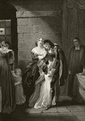 Lord William Russell verabschiedet sich von seiner Familie vor seiner Hinrichtung am 21. Juli 1683, aus 