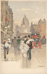 Ludgate Hill, London, Zeitungsjunge