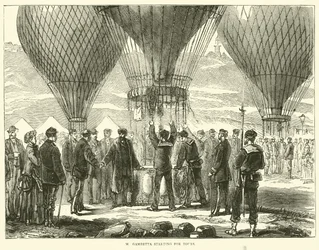 M. Gambetta auf dem Weg nach Tours, November 1870