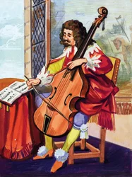 Mann spielt Cello