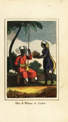 Mann und Frau aus Ceylon (Sri Lanka)