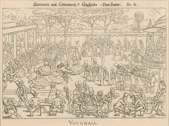 Sitten und Gebräuche der Engländer; Vauxhall-Gärten, London