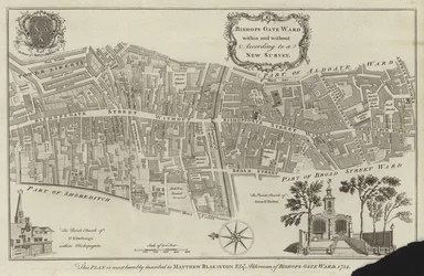 Karte des Bishopsgate Ward, London