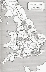 Karte von Großbritannien im Jahr 792, aus 