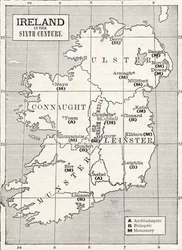 Karte von Irland im sechsten Jahrhundert, aus dem Buch 
