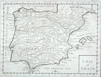 Karte von Spanien und Portugal, späte 18. Jahrhundert (Stich)