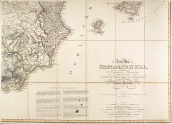 Karte von Spanien, die angeblich vom Herzog von Wellington verwendet wurde