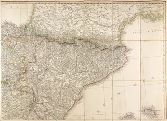 Karte von Spanien, die angeblich vom Herzog von Wellington verwendet wurde