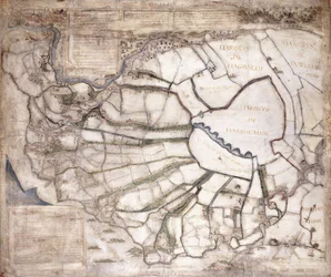 Karte der sieben Marschland-Gemeinden, nach 1581