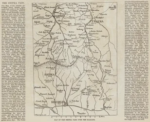 Karte des Shipka-Passes über die Balkangebirge (Stich)