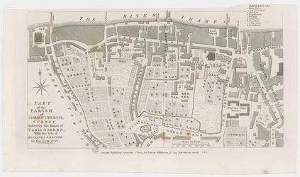 Karte des Herrenhauses von Paris Garden von R Wilkinson, 1822