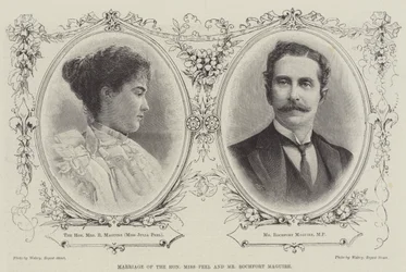Hochzeit der ehrenwerten Miss Peel und Mr. Rochfort Maguire (Gravur)
