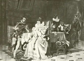 Maria Stuart und Rizzio (Gravur)