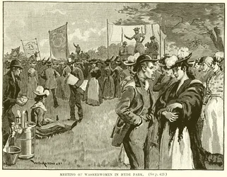Versammlung der Wäscherinnen im Hyde Park