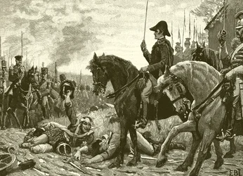 Treffen von Wellington und Blücher nach der Schlacht von Waterloo