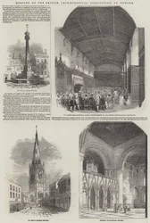 Treffen der British Archaeological Association in Newark (Gravur)