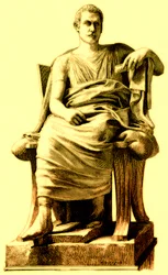 Menander, Illustration aus Geschichte Roms von Victor Duruy, veröffentlicht 1884