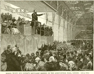 Erweckungstreffen von Moody und Sankey in der Agricultural Hall, London