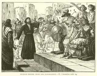 Micha vor Ahab und Josaphat, II, Chronik, xviii