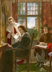 Milton diktiert "Samson Agonistes"