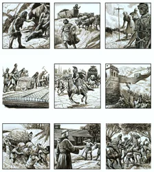 Montage von Bildern zur Geschichte der Straßen