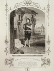 Mr. Buckstone als Lancelot Gobbo, Akt II Szene 2, in Der Kaufmann von Venedig von William Shakespeare (1564-1616)