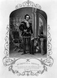Mr. Creswick als Hotspur, Akt II Szene 3 aus Henry IV (Teil I) von einem Daguerreotyp von Paine aus Islington, veröffentlicht von John Tallis & Co. (Litho)