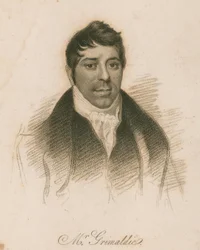 Mr Grimaldie, graviert von Blood nach einer Zeichnung von Wageman