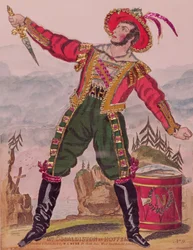 Mr. Osbaldiston als Andreas Hofer, der Tiroler Freiheitskämpfer, veröffentlicht von W.G. Webb, London (Gravur und Collage)