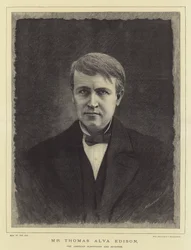 Mr. Thomas Alva Edison, der amerikanische Elektriker und Erfinder (Stich)