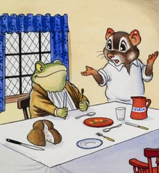 Herr Kröte wartet auf sein Essen