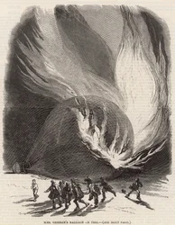 Mrs. Grahams Ballon in Flammen