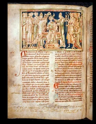 Ms 6712 (A.6.89) fol.115v Eduard der Bekenner (1004-66), Miniatur aus Flores Historiarum, von Matthew Paris, 1250-52